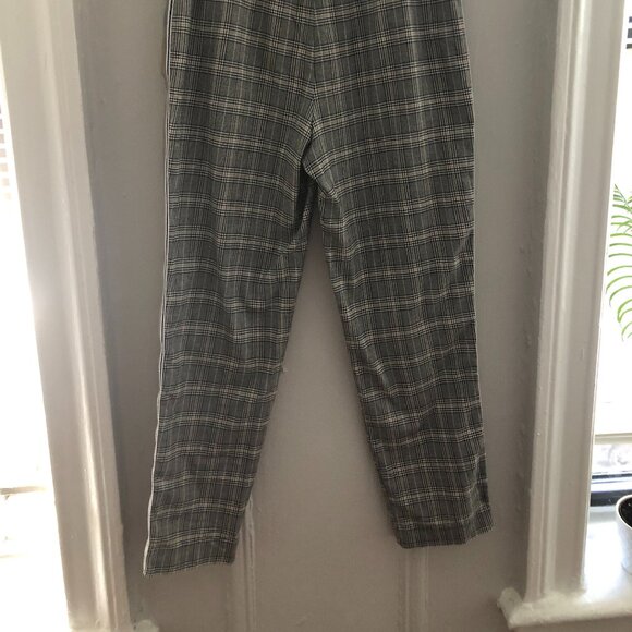 Zara Basic Plaid Work Pant w/ Stripe - Picture 2 of 4